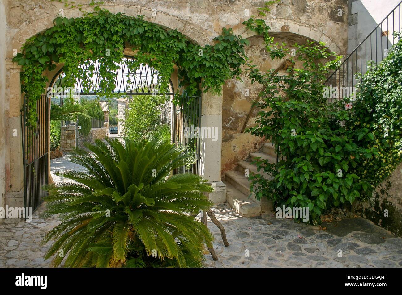 Entrance of a Finca on Mallorca Stock Photo