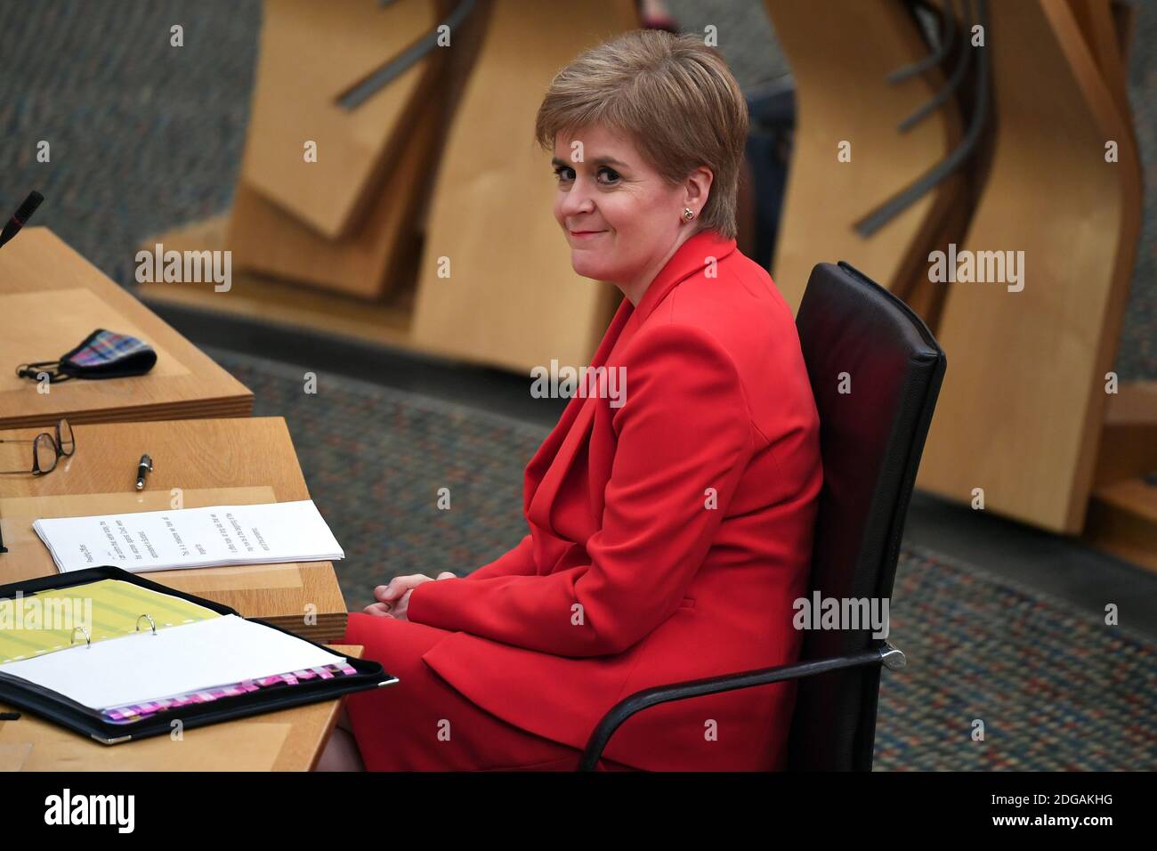 First Minister Nicola Sturgeon Before Giving An Update On Covid Restrictions In The Scottish Parliament Edinburgh Stock Photo Alamy