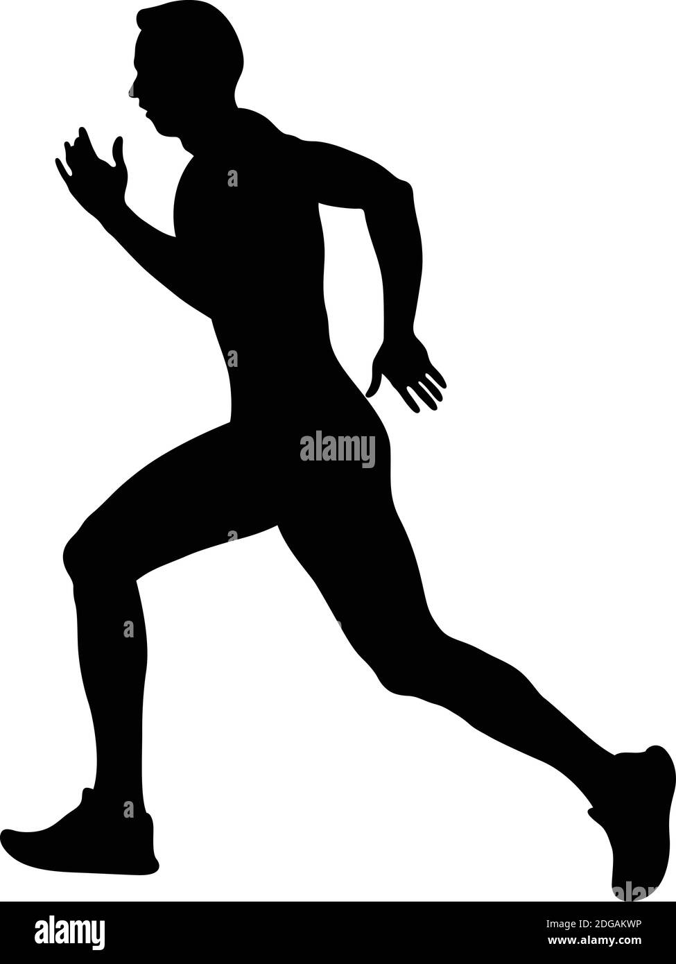 black silhouette man runner run on white background Stock Vector Image ...