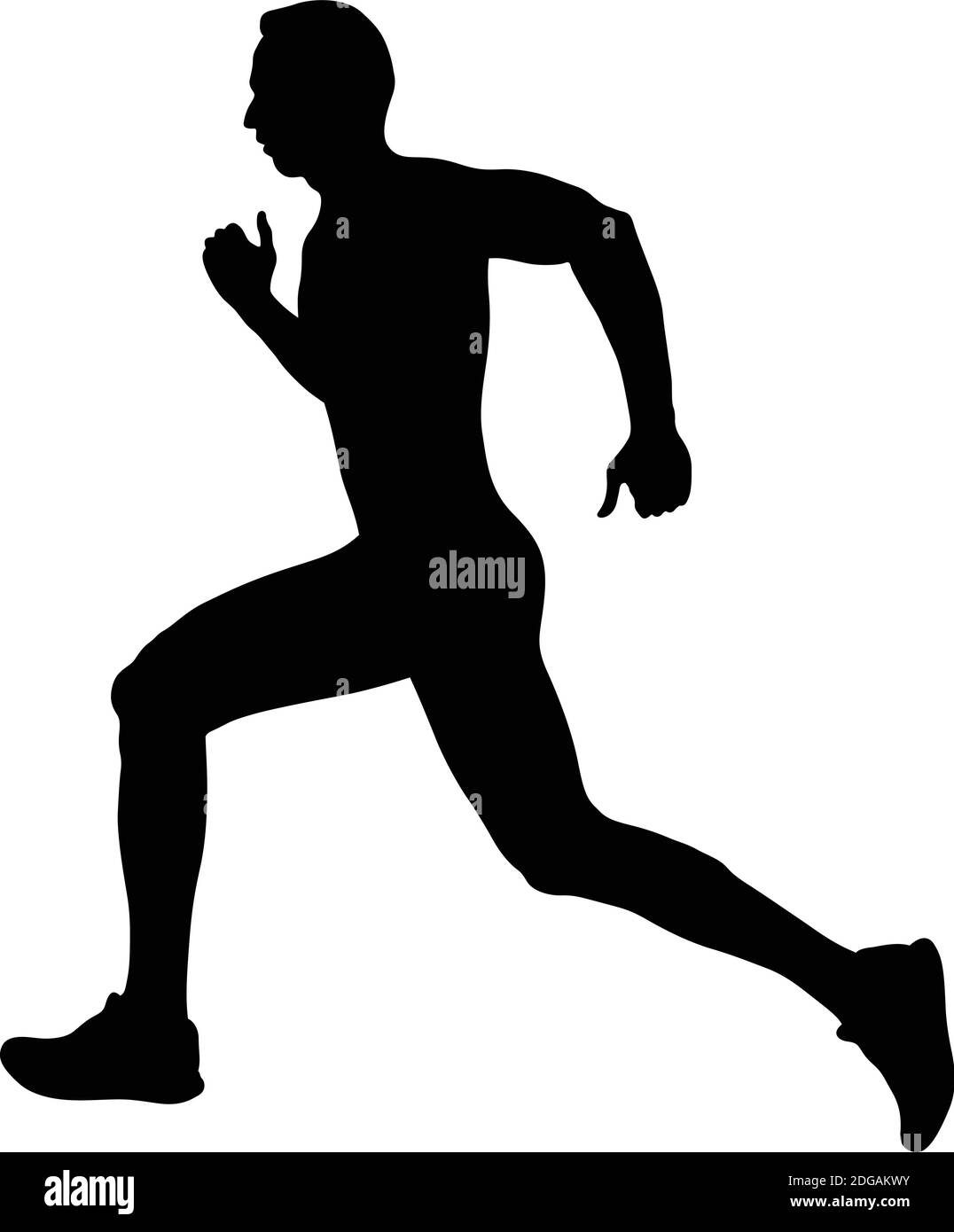 black silhouette male runner running on white background Stock Vector ...