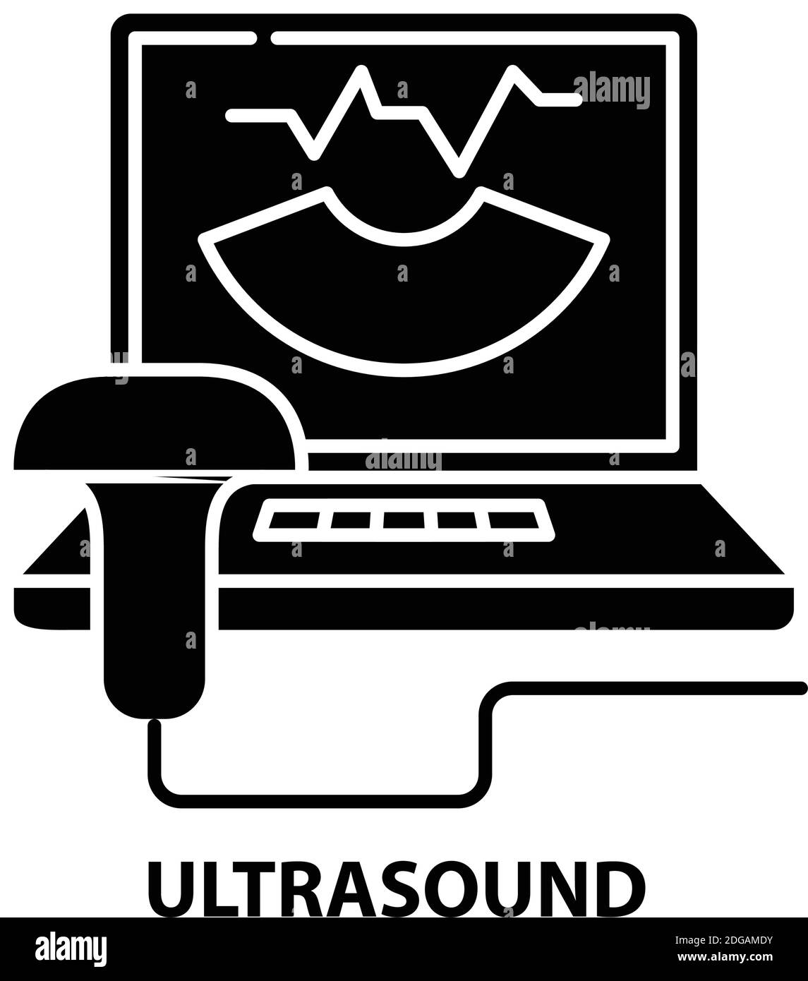 ultrasound icon, black vector sign with editable strokes, concept illustration Stock Vector
