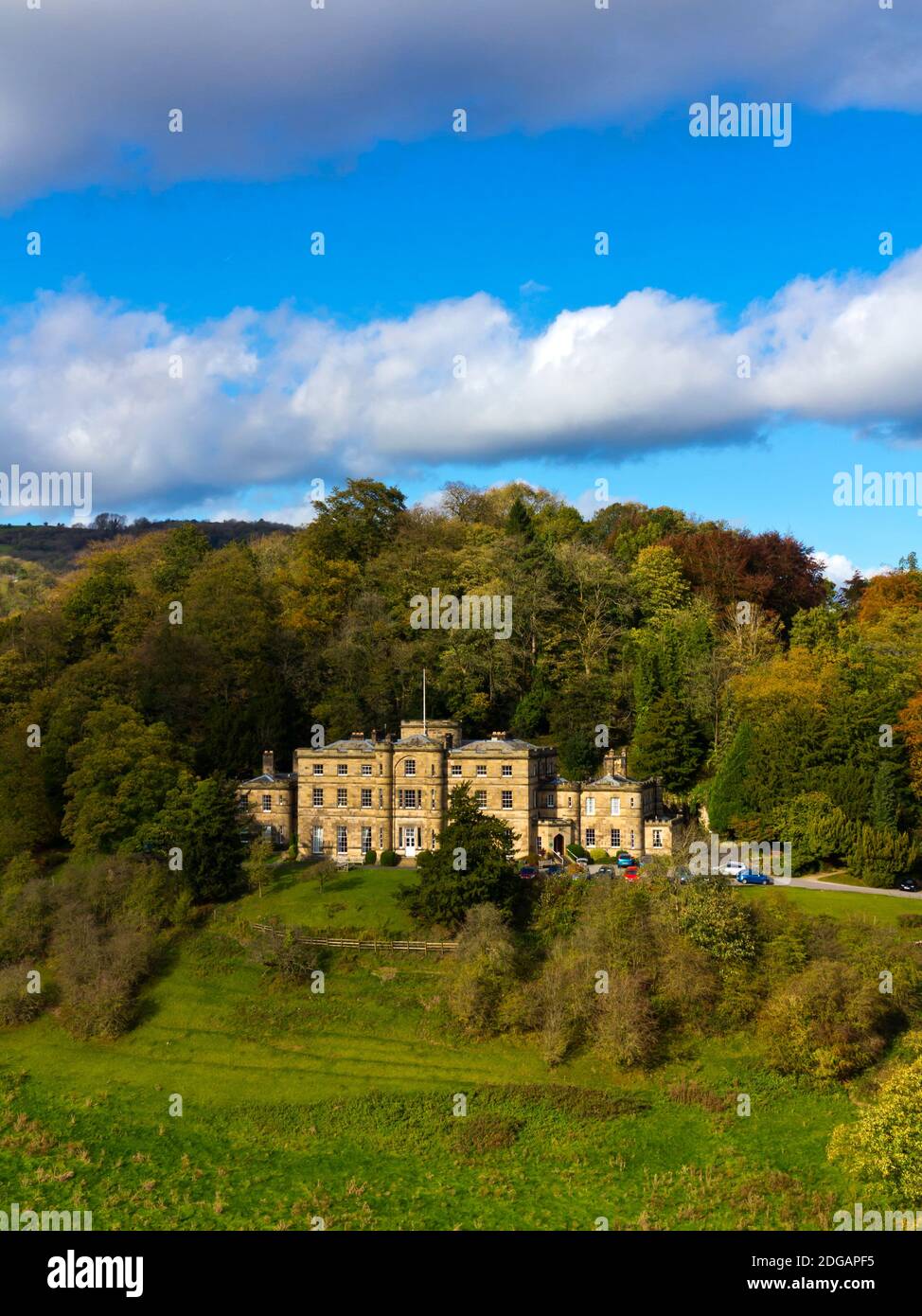 Willersley Castle a late eighteenth century Classical style castellated mansion built for Sir Richard Arkwright in Cromford Derbyshire England UK Stock Photo