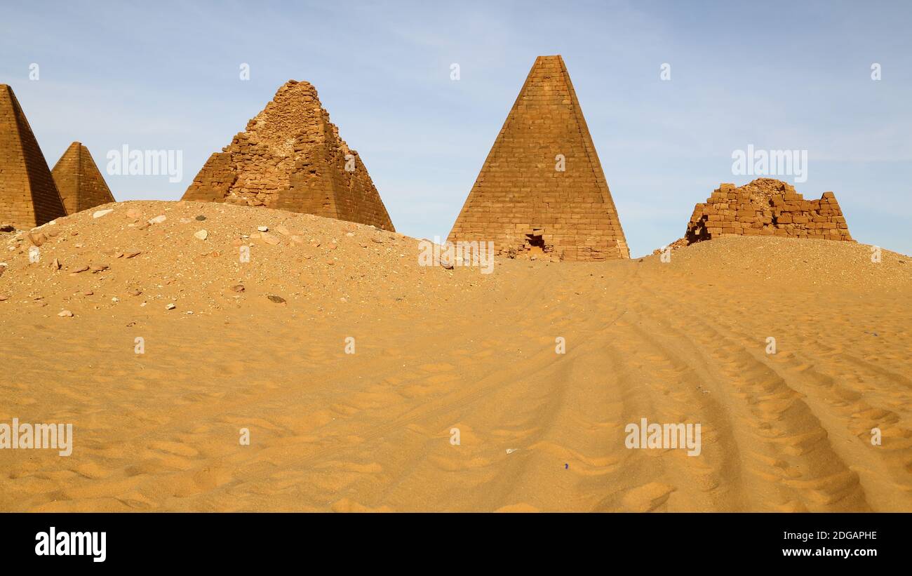 The   antique pyramids of the black pharaohs Stock Photo