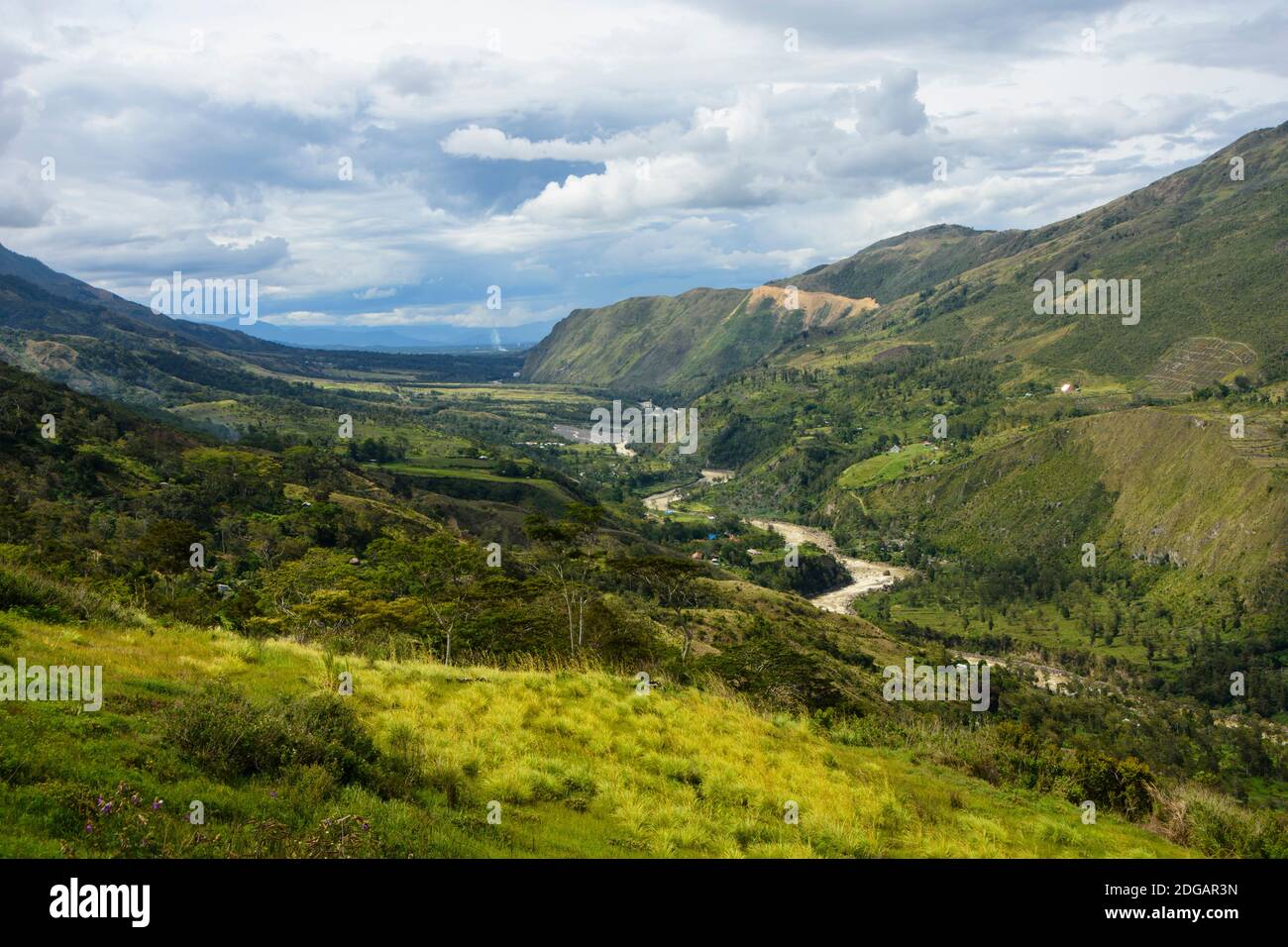 The Baliem river . Baliem Valley. West Papua, Indonesia Stock Photo