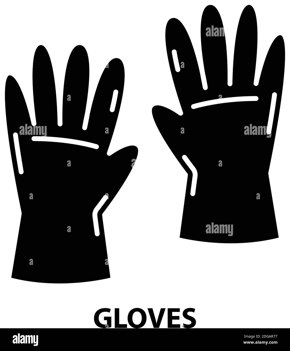 gloves icon, black vector sign with editable strokes, concept illustration Stock Vector