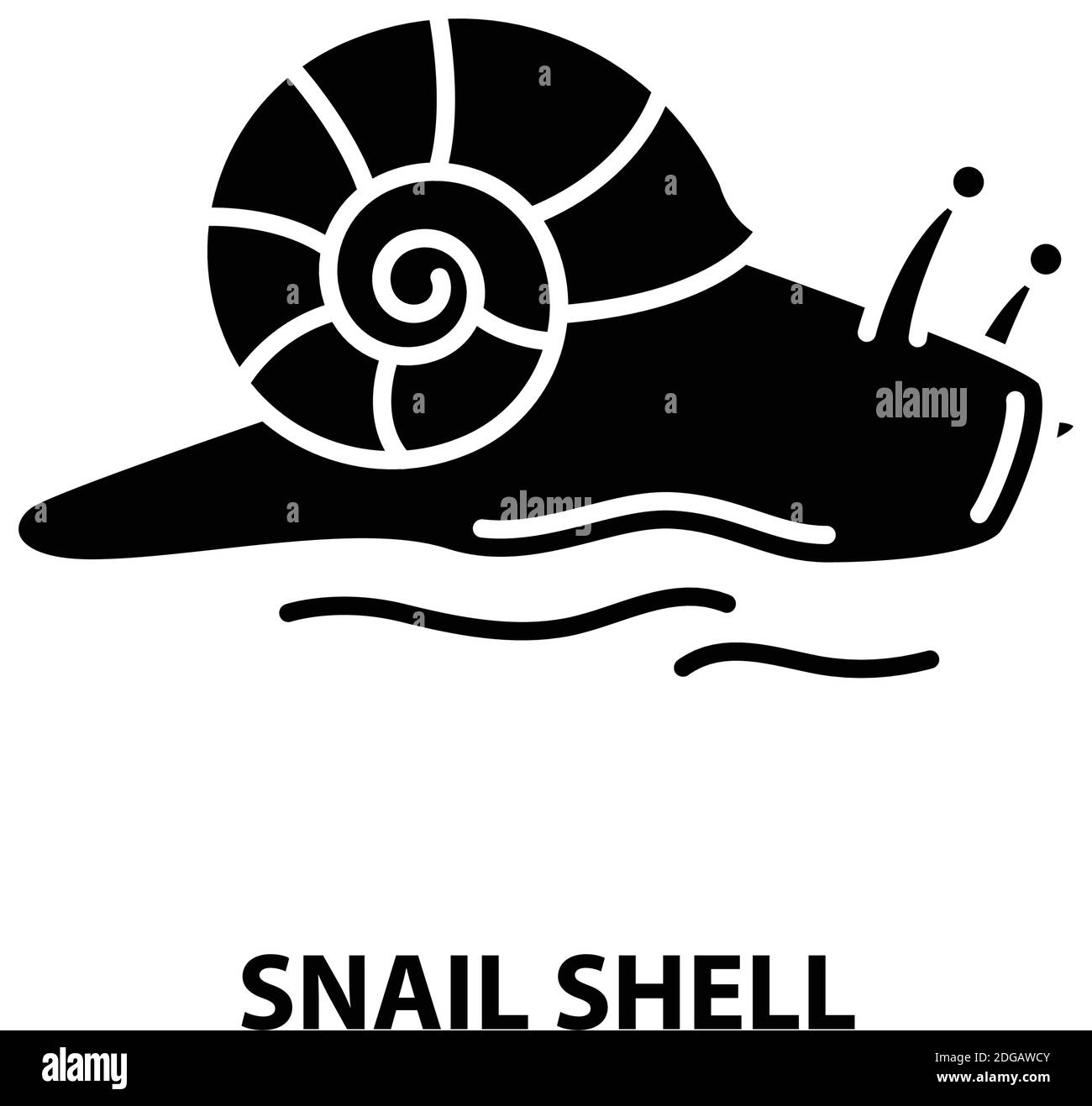 snail shell icon, black vector sign with editable strokes, concept
