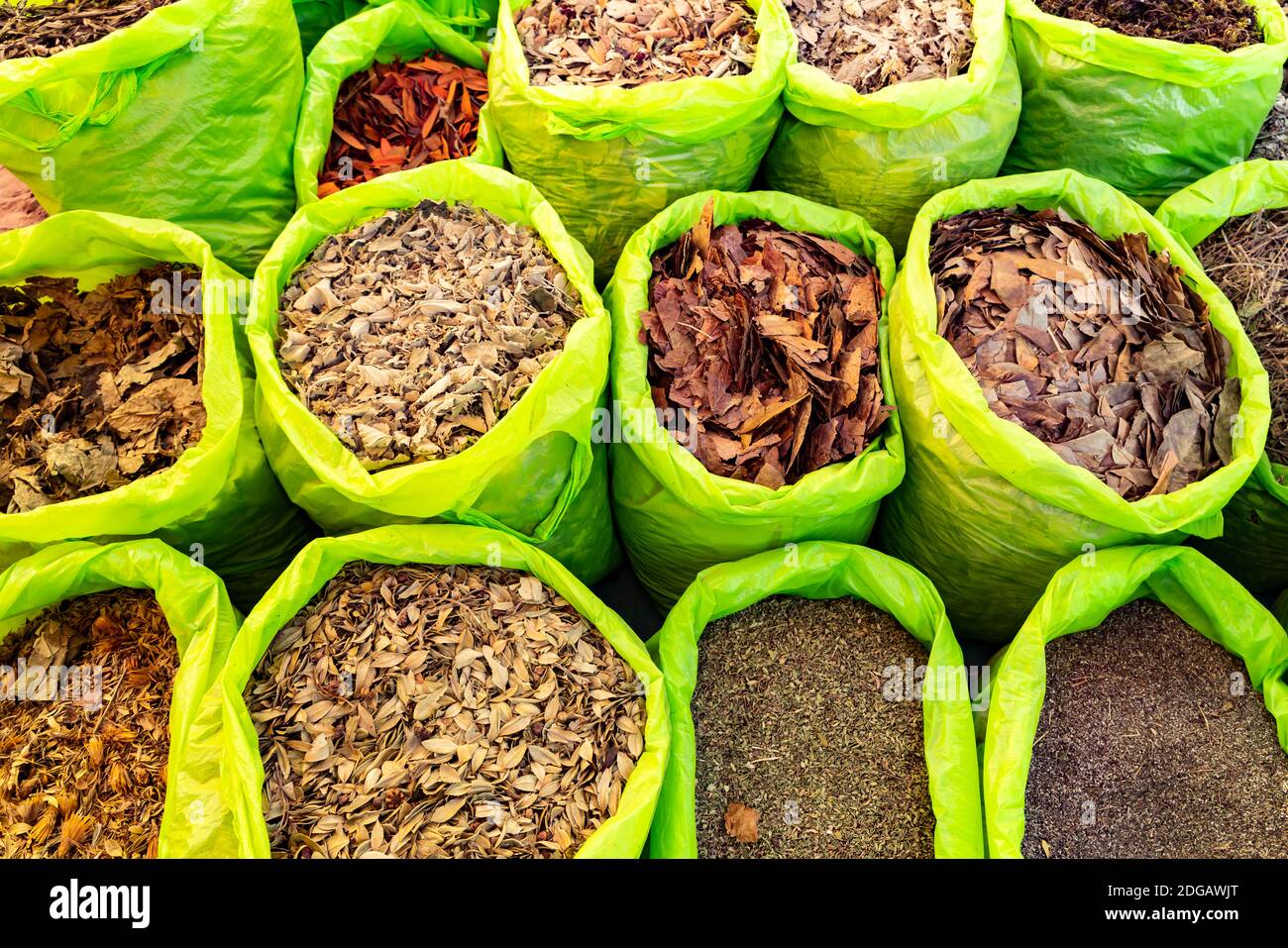 Dry herb in Peruvian Street Market at Nazca Stock Photo