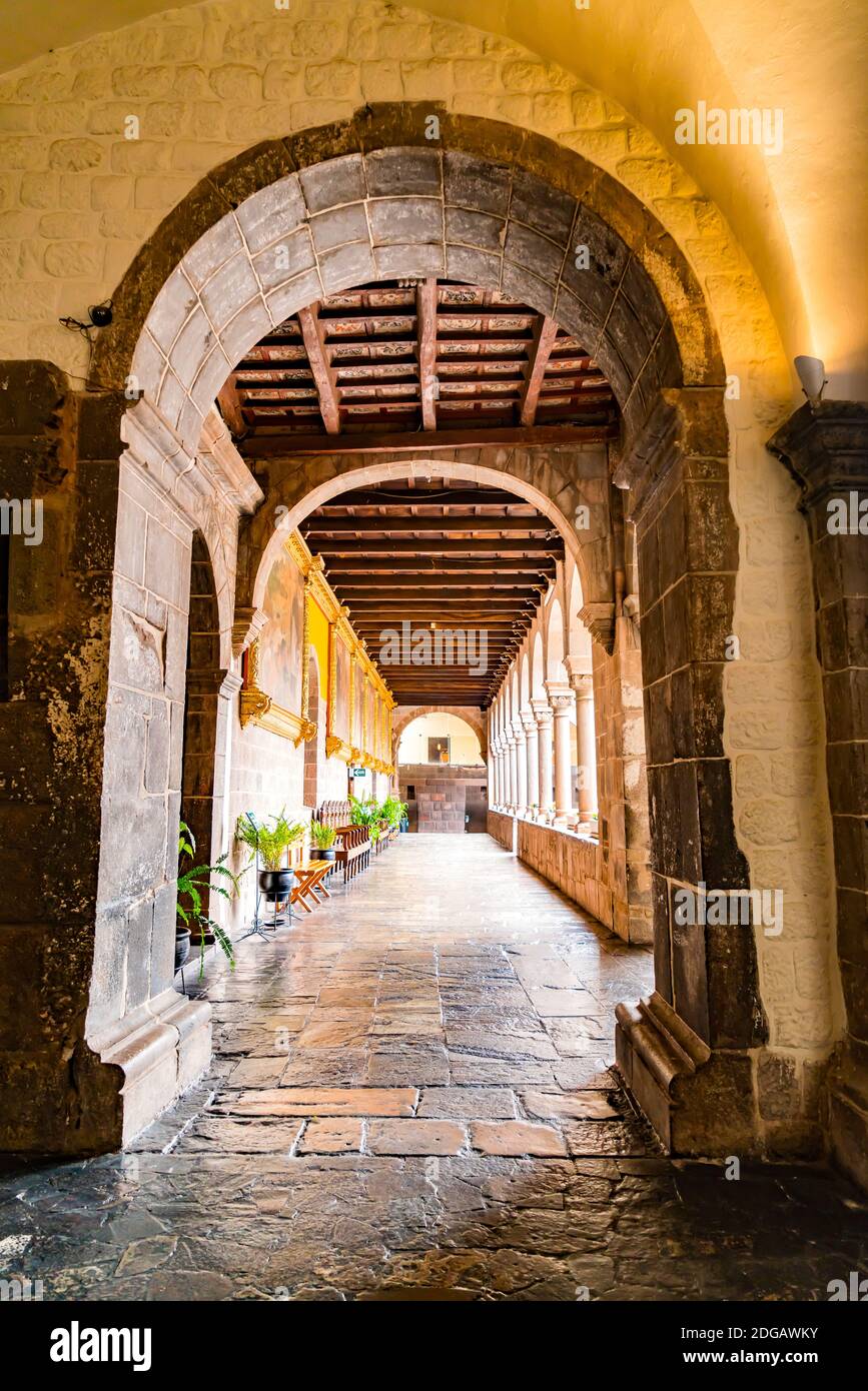 Courtyard of Convent Santo Domingo in Cusco Stock Photo