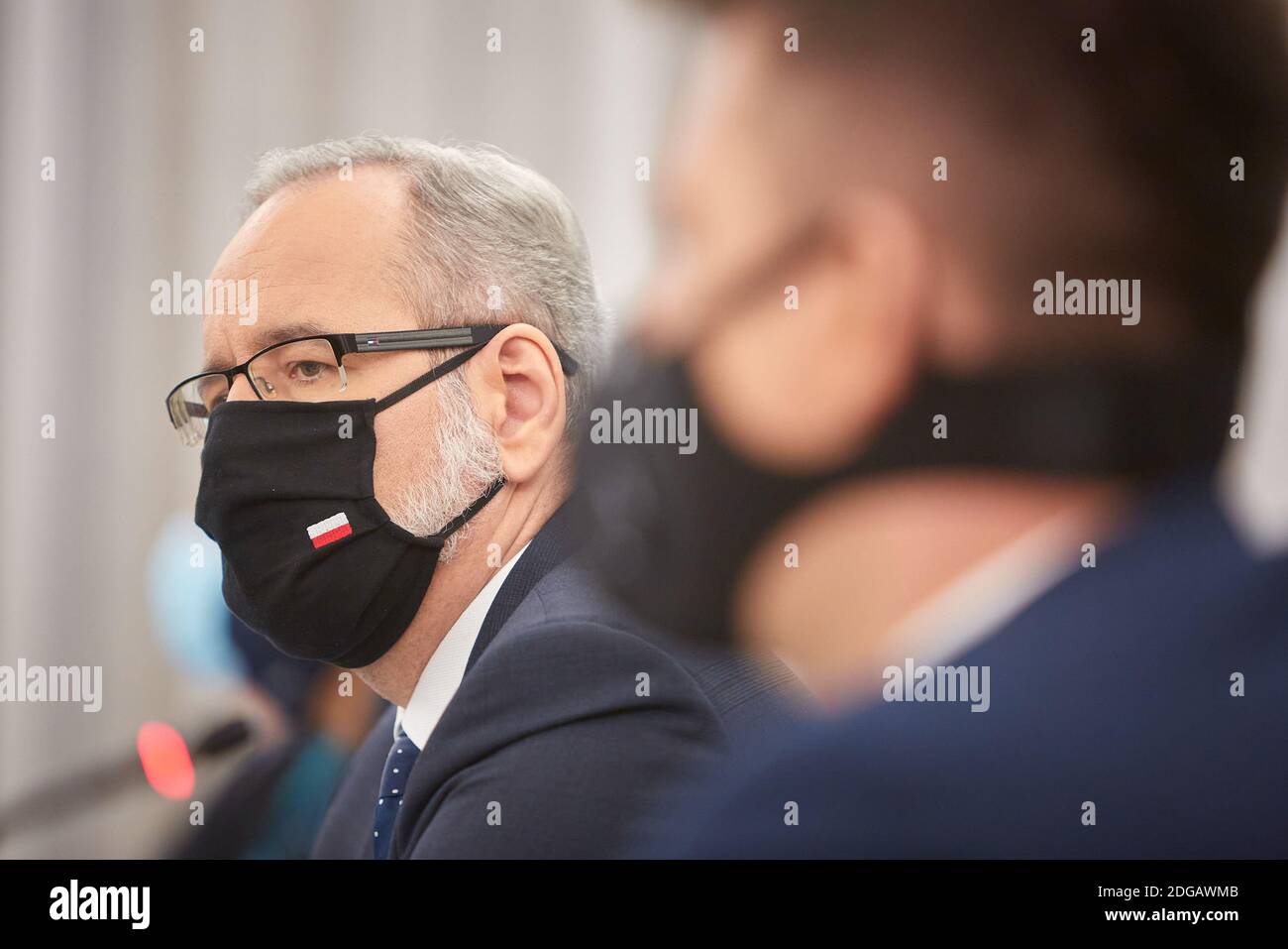 Warsaw, Mazovian, Poland. 8th Dec, 2020. Session of The Senate Health Committee With The Participation of The Minister of Health ADAM NIEDZIELSKI.in the picture: ADAM NIEDZIELSKI Credit: Hubert Mathis/ZUMA Wire/Alamy Live News Stock Photo