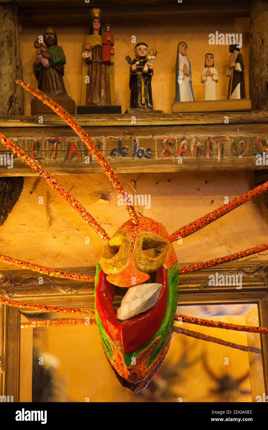 Traditional vejigante mask, Old San Juan, San Juan, Puerto Rico Stock Photo