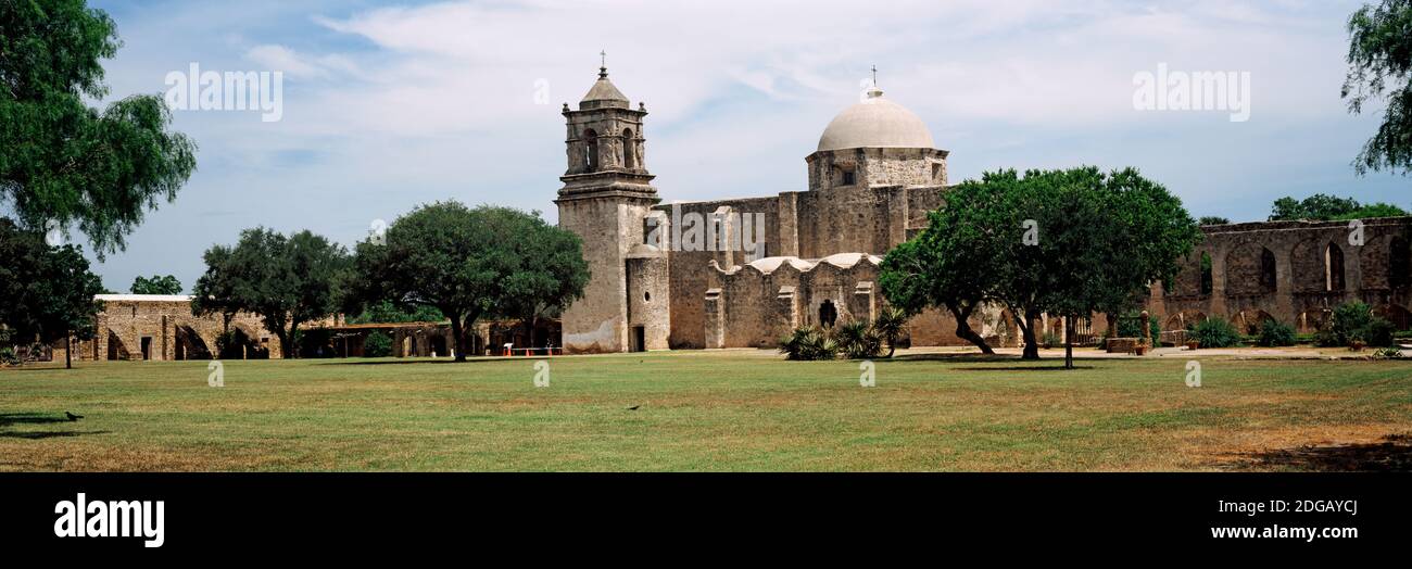 Mission Concepcion church, Mission San Jose y San Miguel De Aguayo, San Antonio Missions National Historical Park, San Antonio, Texas, USA Stock Photo