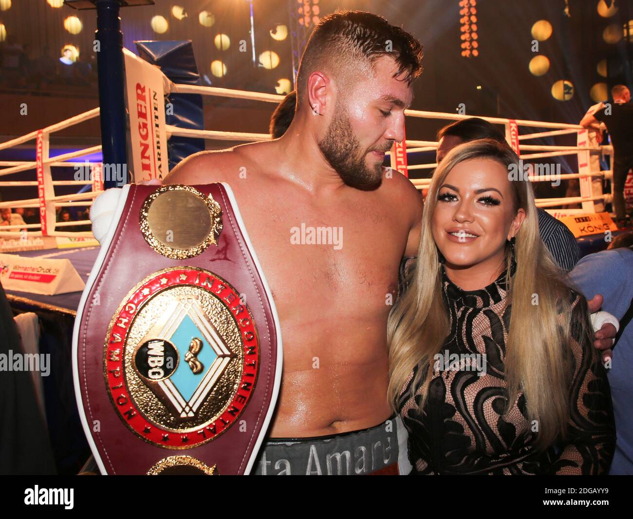 WBO Inter-Conti heavyweight champion Tom Schwarz SES boxing with girlfriend  Tessa Stock Photo - Alamy