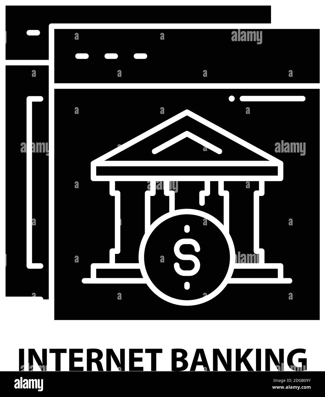 banking icon, black vector sign with editable strokes, concept