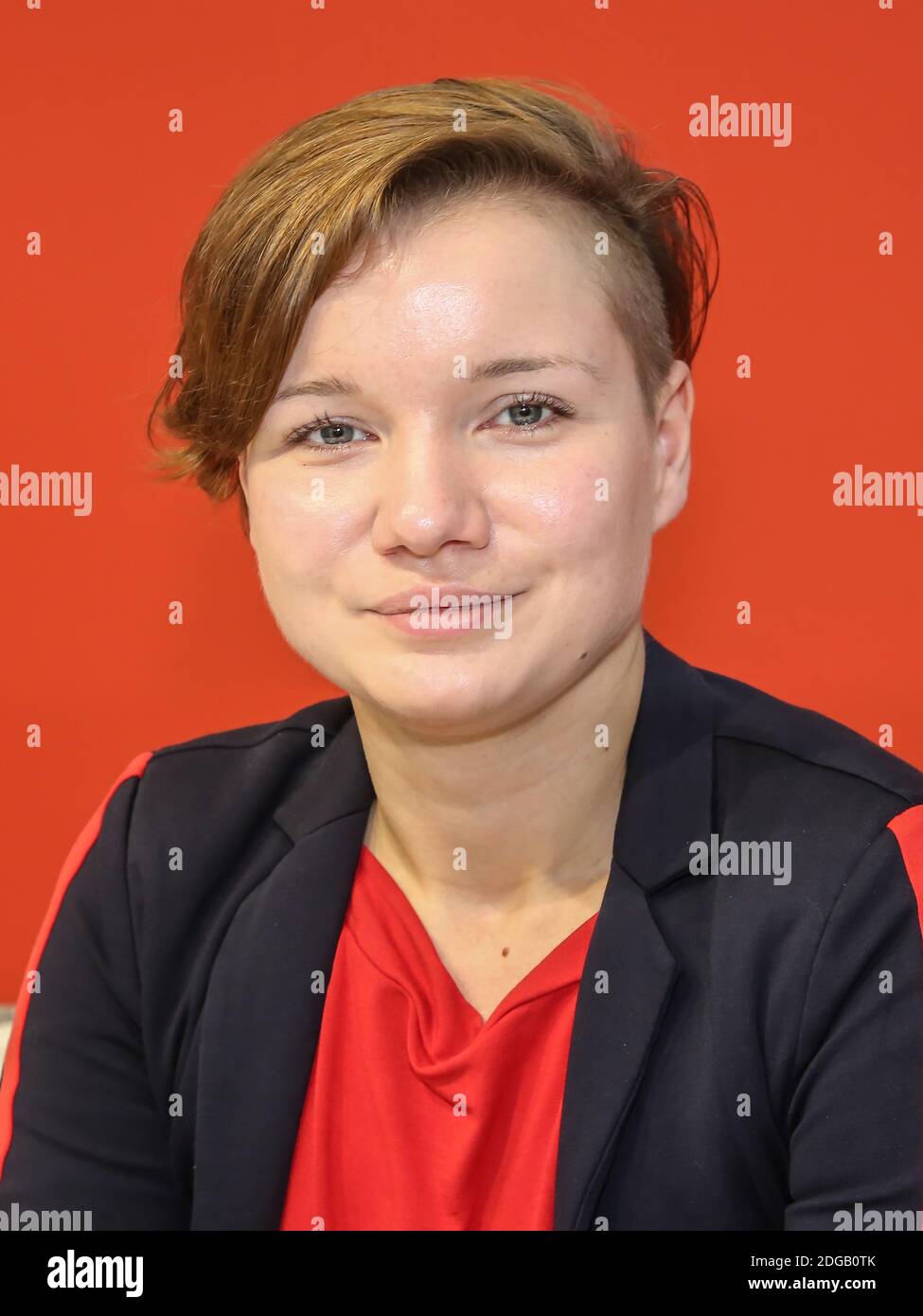 AfD dropout Franziska Schreiber at the Leipzig Book Fair 2019 Stock Photo