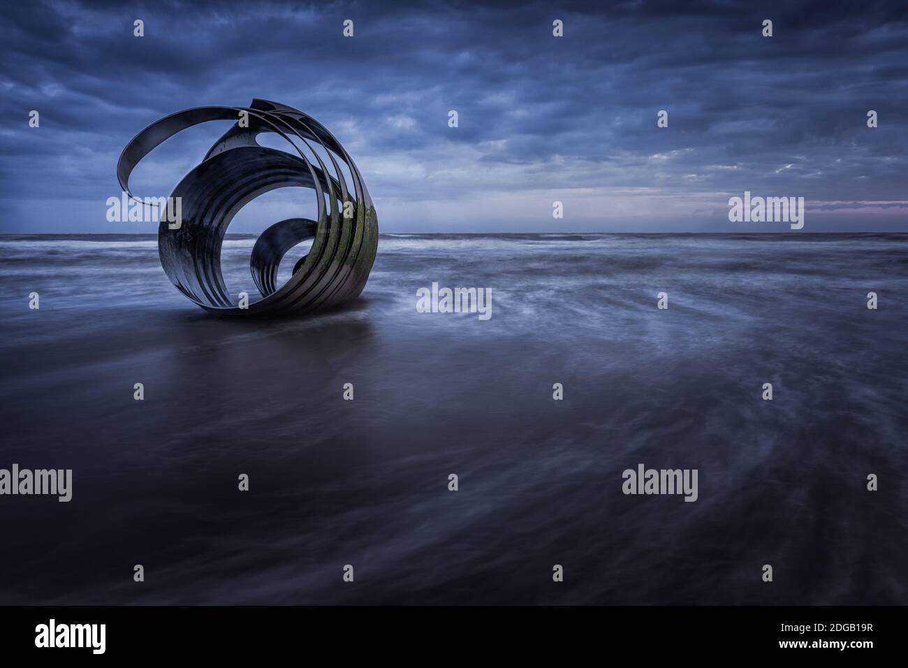 The clam Mary's shell monument at Cleveleys beach near Blackpool with