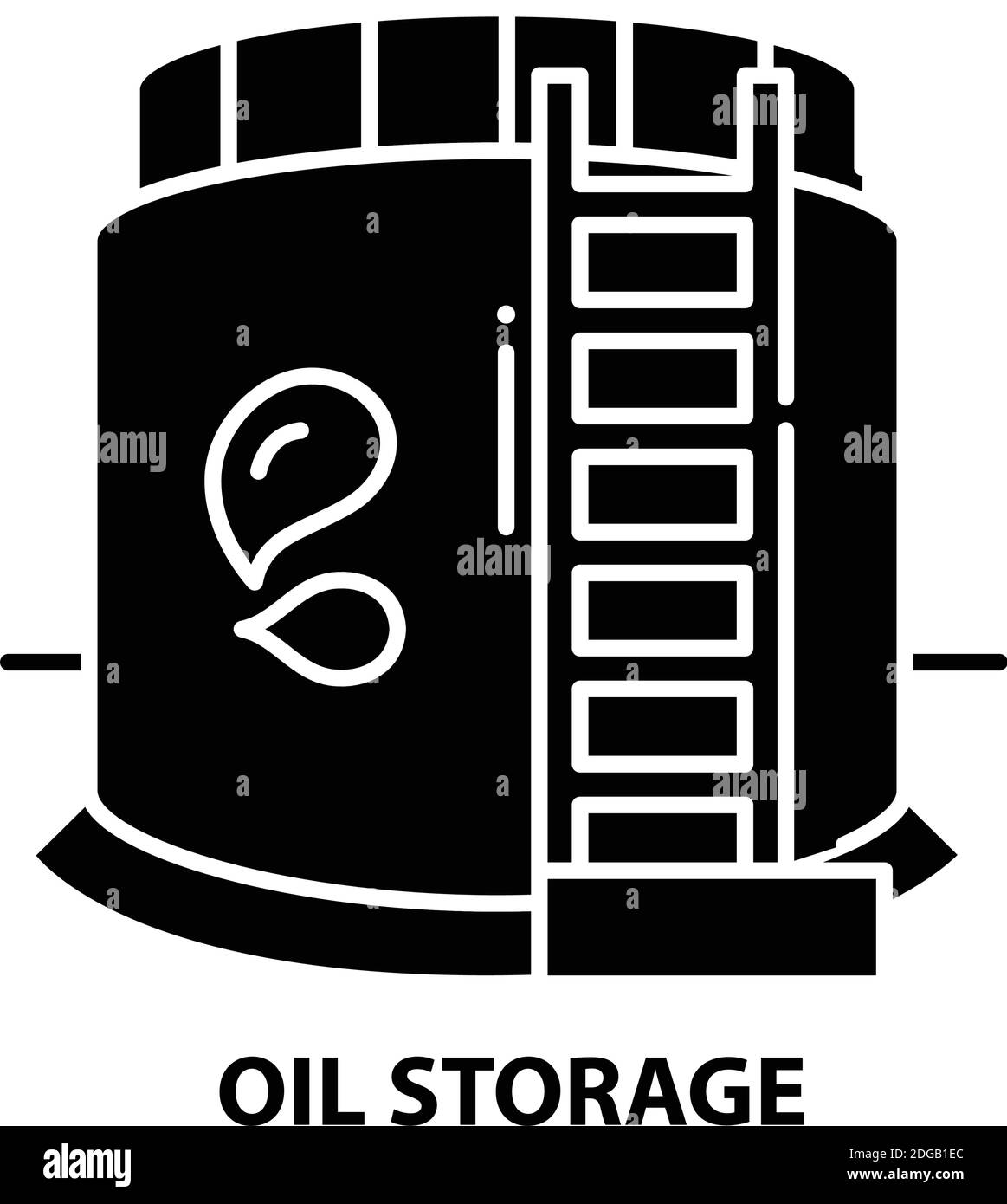 oil storage icon, black vector sign with editable strokes, concept illustration Stock Vector
