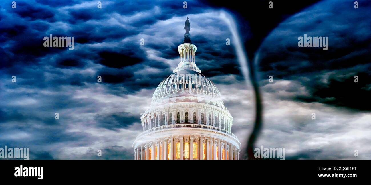 Tornado next to the Capitol Building, Washington DC, USA Stock Photo