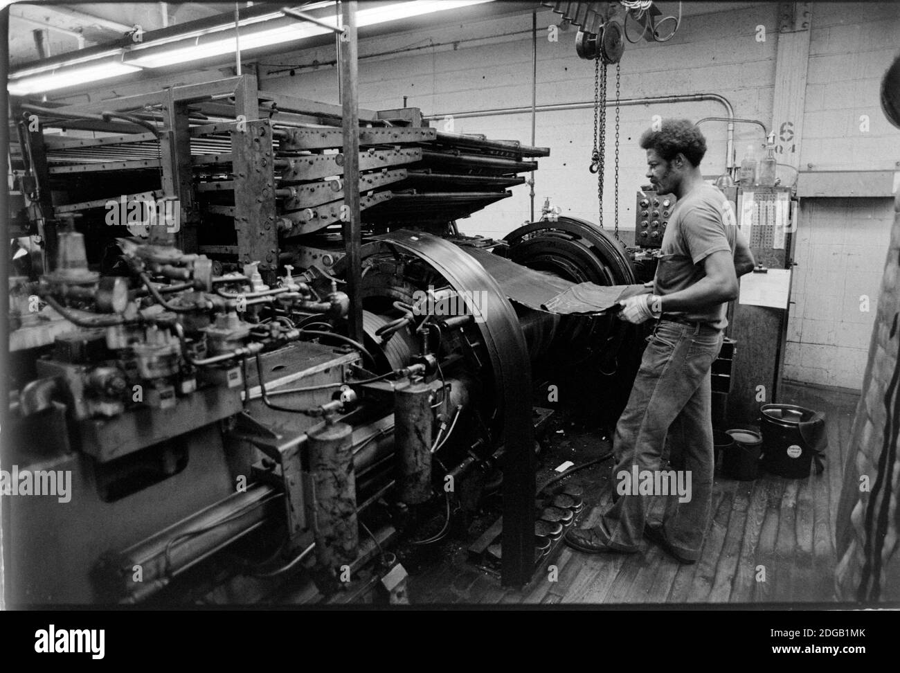 Workers at the General Tire Company in Akron, Ohio, work the final