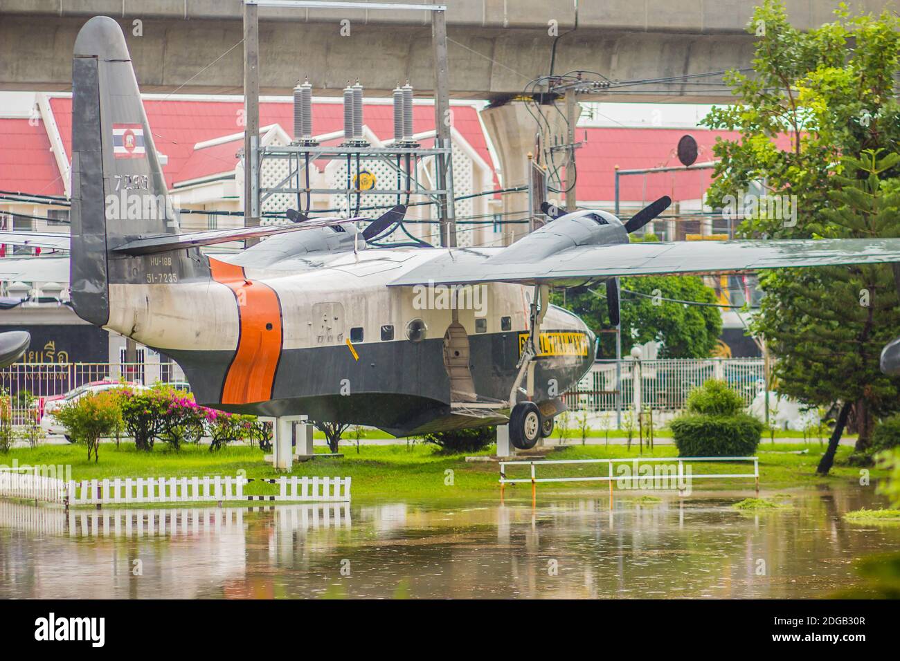 Samut Prakan, Thailand - September 18, 2017: Old aircraft model Grumman HU-16B, 51-7235, Albatross at Naval Museum, Samut Prakan, Thailand Stock Photo