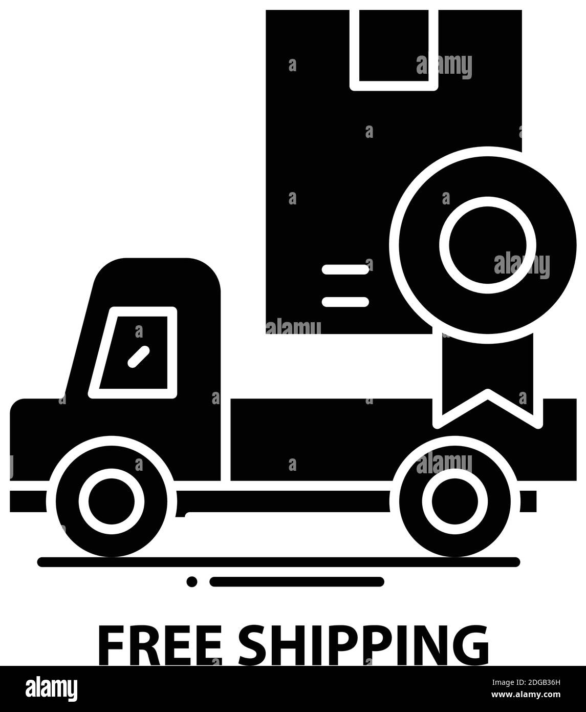 free shipping icon, black vector sign with editable strokes, concept ...