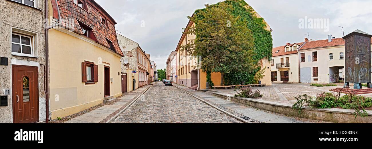 Cobblestone street, Klaipeda, Lithuania Stock Photo