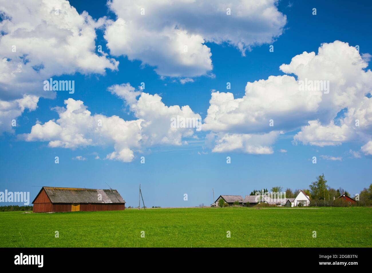 Farmhouse in a field, Loksa, Lahemaa National Park, Tallinn, Estonia Stock Photo