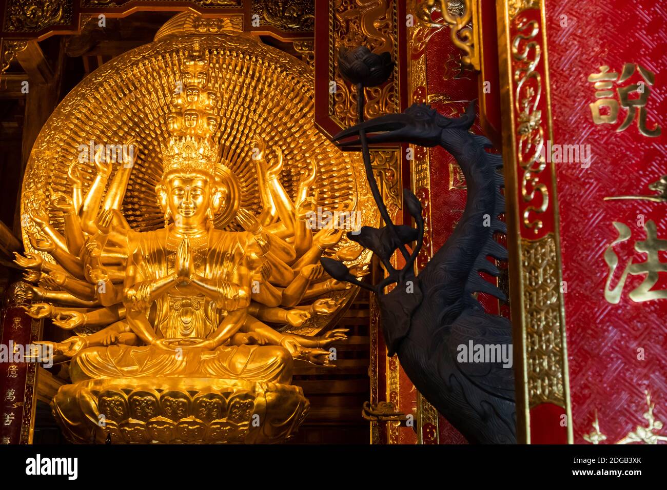 A Buddha statue in Bai Dinh temple complex, in Ninh Binh province, Vietnam Stock Photo