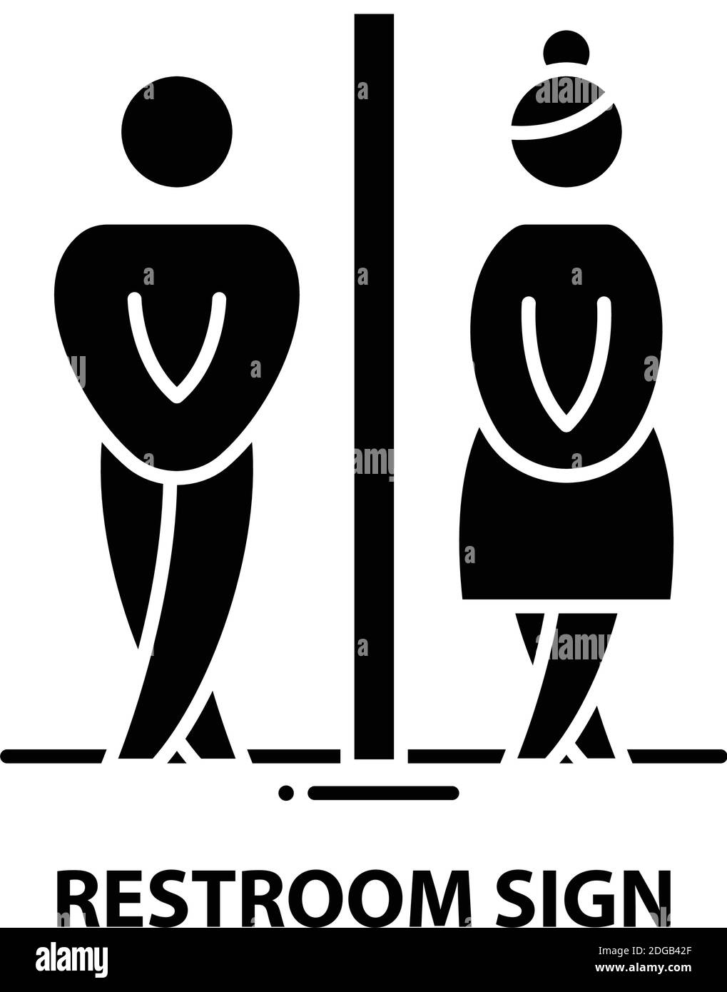 restroom sign symbol icon, black vector sign with editable strokes, concept illustration Stock Vector