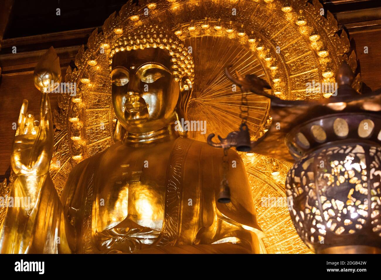 A Buddha statue in Bai Dinh temple complex, in Ninh Binh province, Vietnam Stock Photo