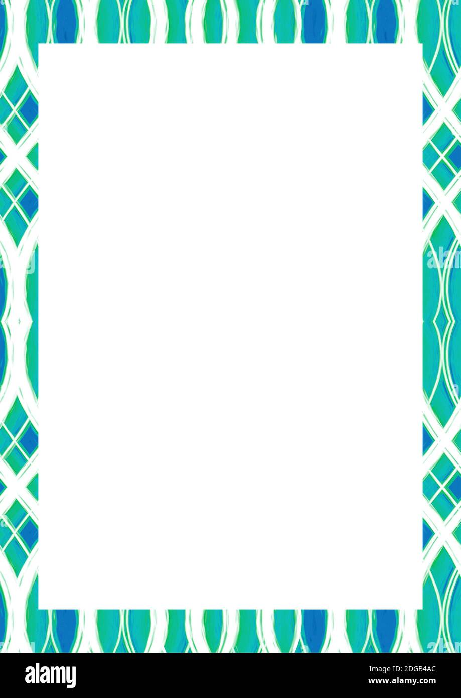 White Frame With Decorated Patterned Borders Stock Photo - Alamy