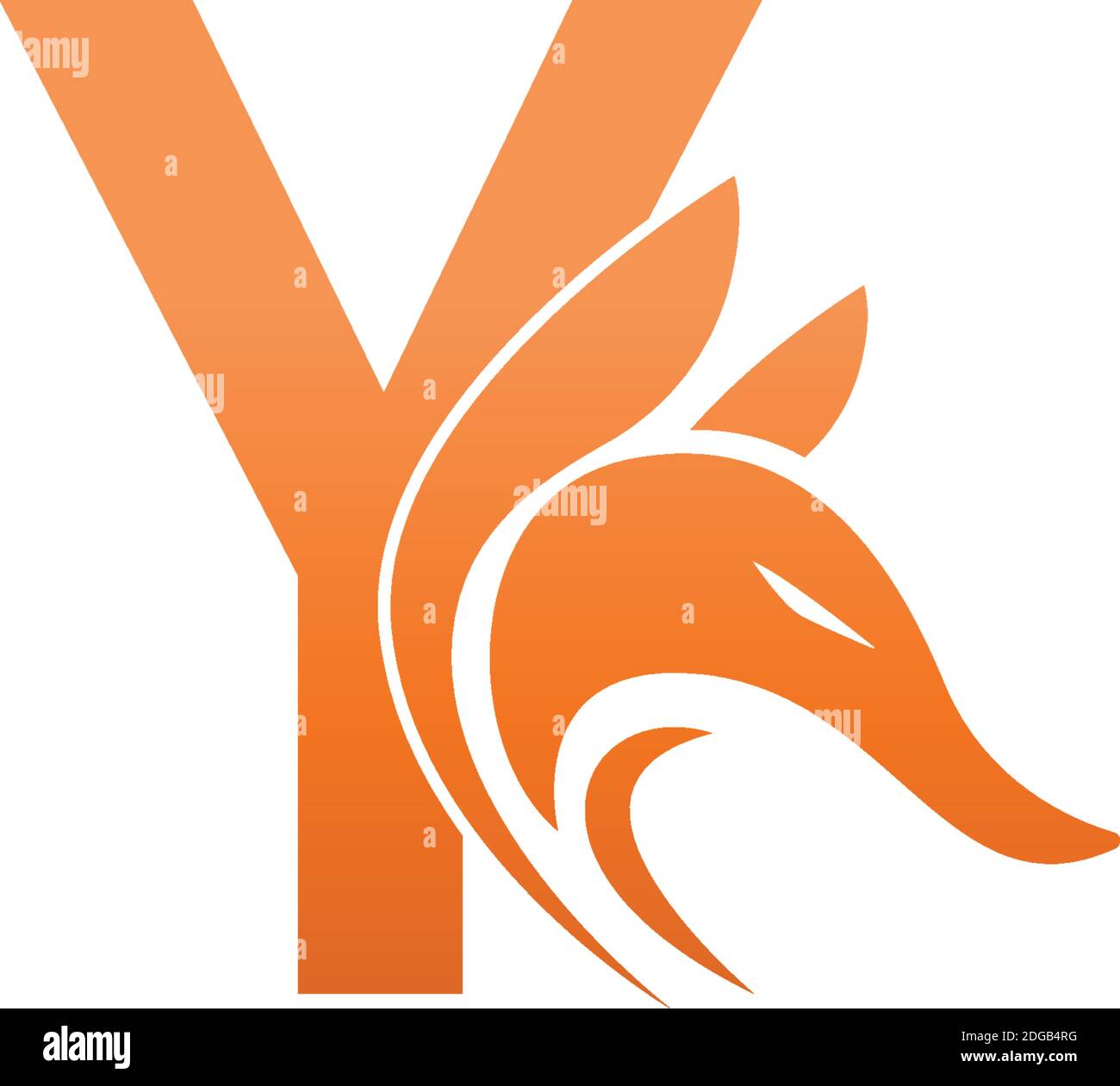 Fox head icon combination with letter Y logo icon design vector Stock Vector