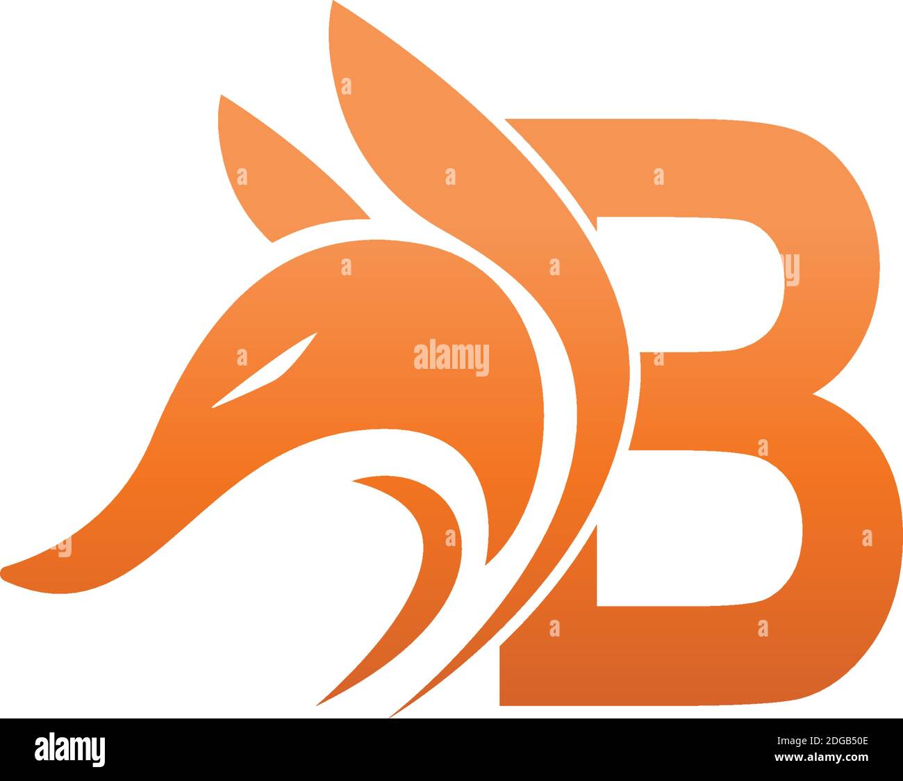 Fox head icon combination with letter B logo icon design vector Stock Vector