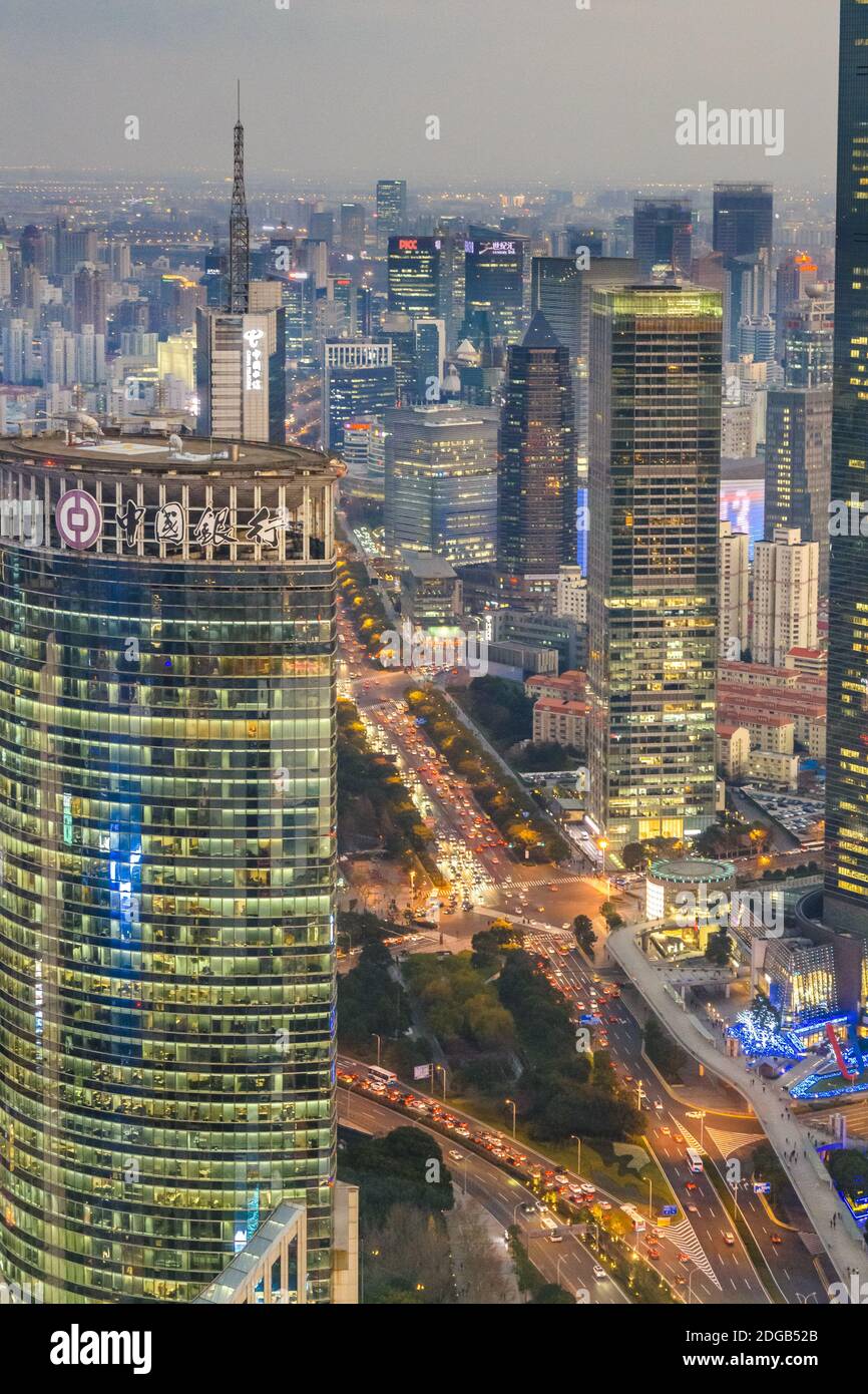 Shanghai vertical aerial view hi-res stock photography and images - Alamy