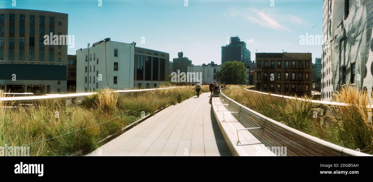 Pathway, High Line, Chelsea, Manhattan, New York City, New York State, USA Stock Photo