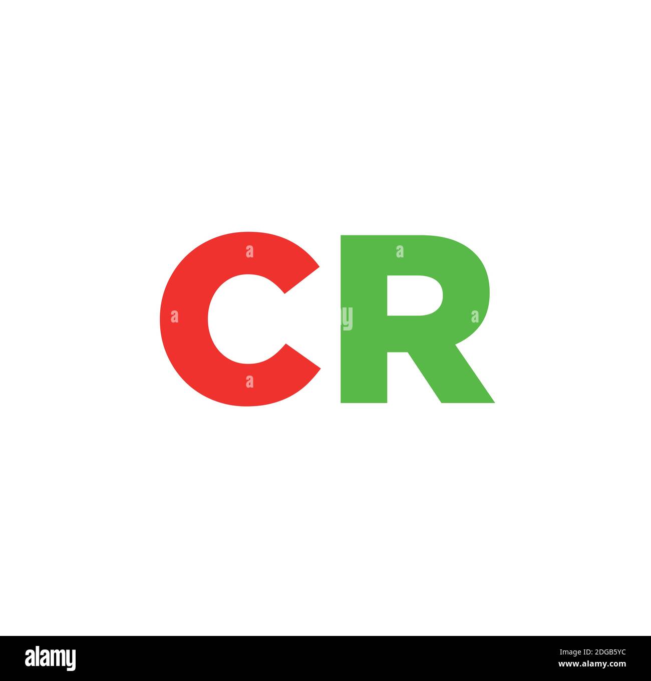 Letter CR on white backgroundtech, logo cr, style, mobile, technology, illustration, typography, cr logo, cr with green leaves, cr letter on red color Stock Vector