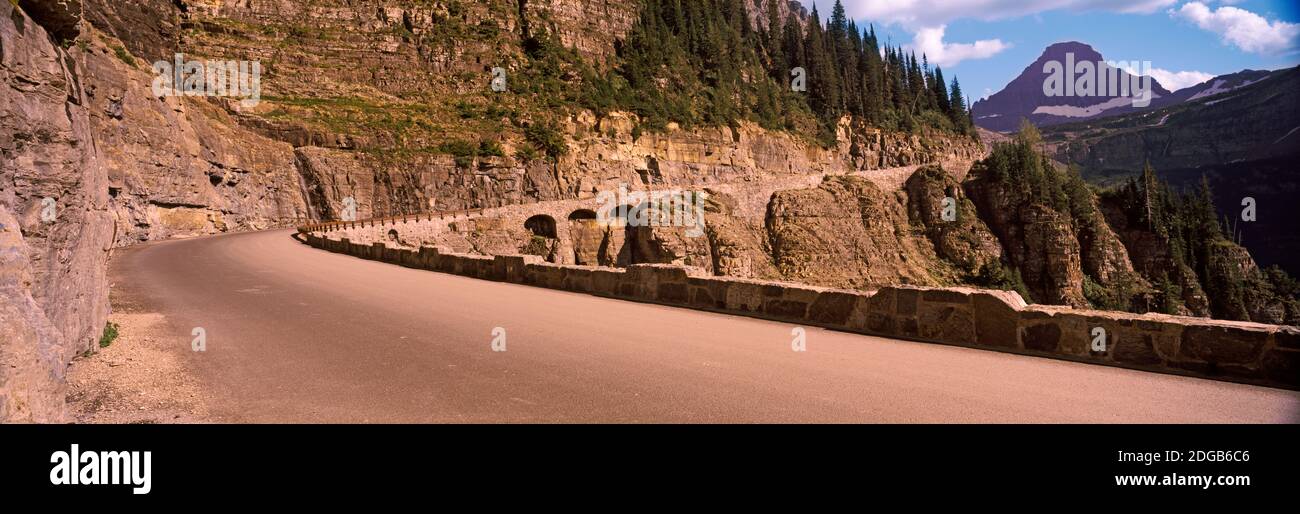 Going-to-the-Sun Road at US Glacier National Park, Montana, USA Stock Photo