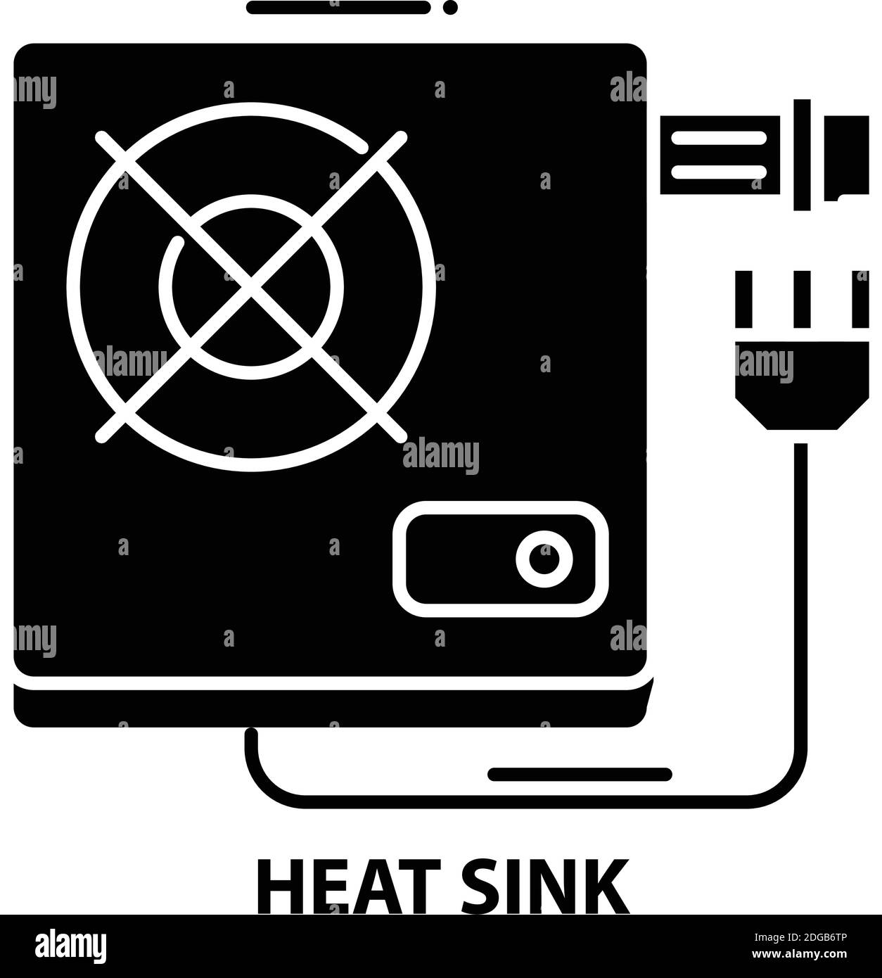heat sink icon, black vector sign with editable strokes, concept illustration Stock Vector Image