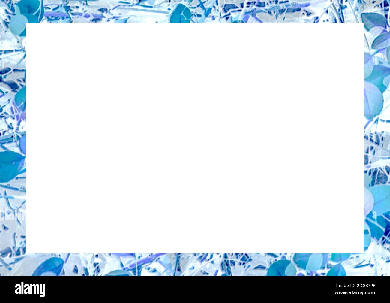 White Lansdcape Frame With Nature Patterned Edges Stock Photo