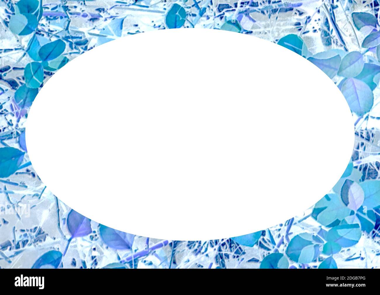 White Lansdcape Frame With Nature Patterned Rounded Edges Stock Photo