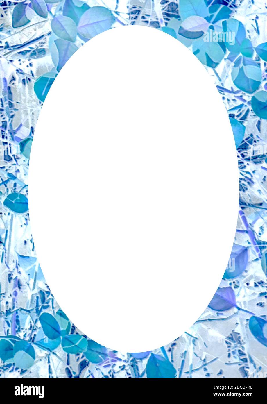 White Frame With Nature Patterned Rounded Edges Stock Photo