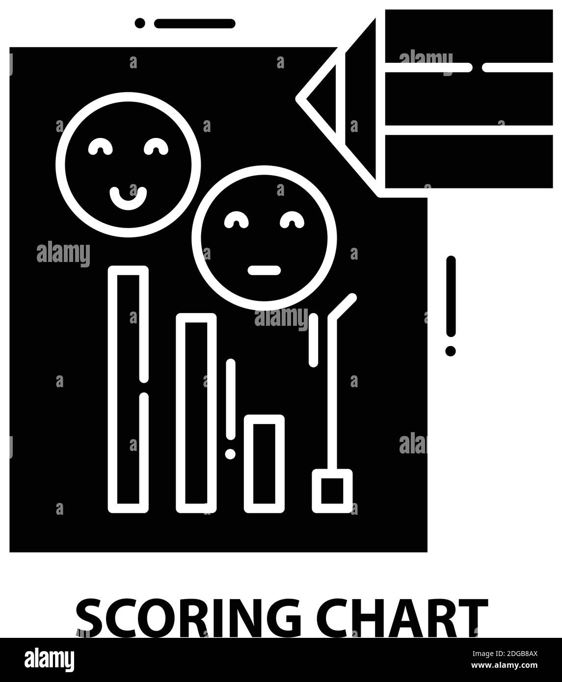 scoring chart icon, black vector sign with editable strokes, concept illustration Stock Vector