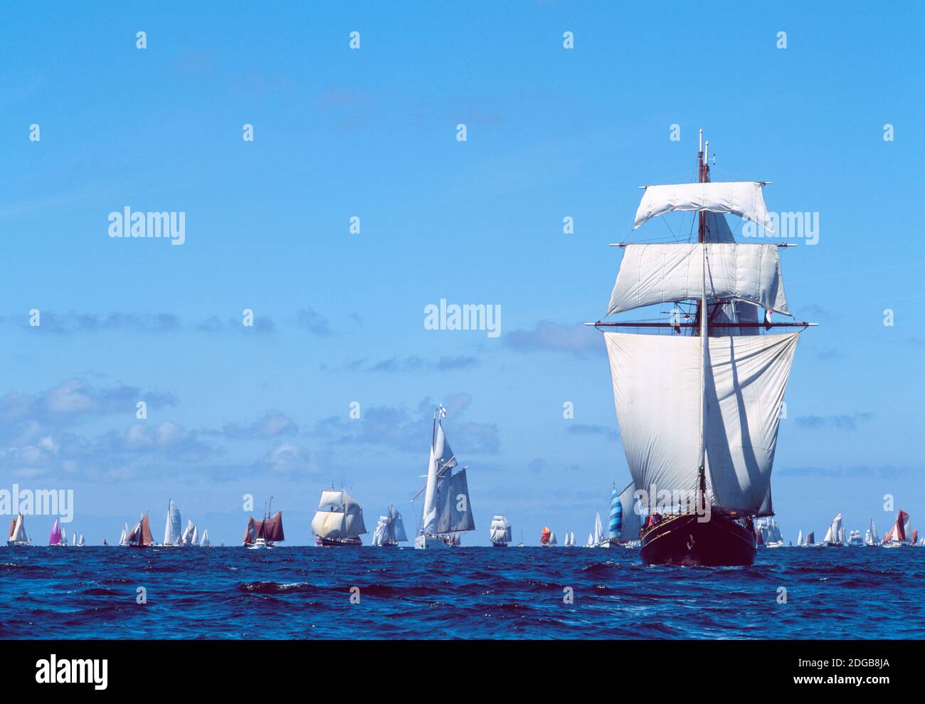 Tall ship regatta in the Baie De Douarnenez, Finistere, Brittany, France Stock Photo