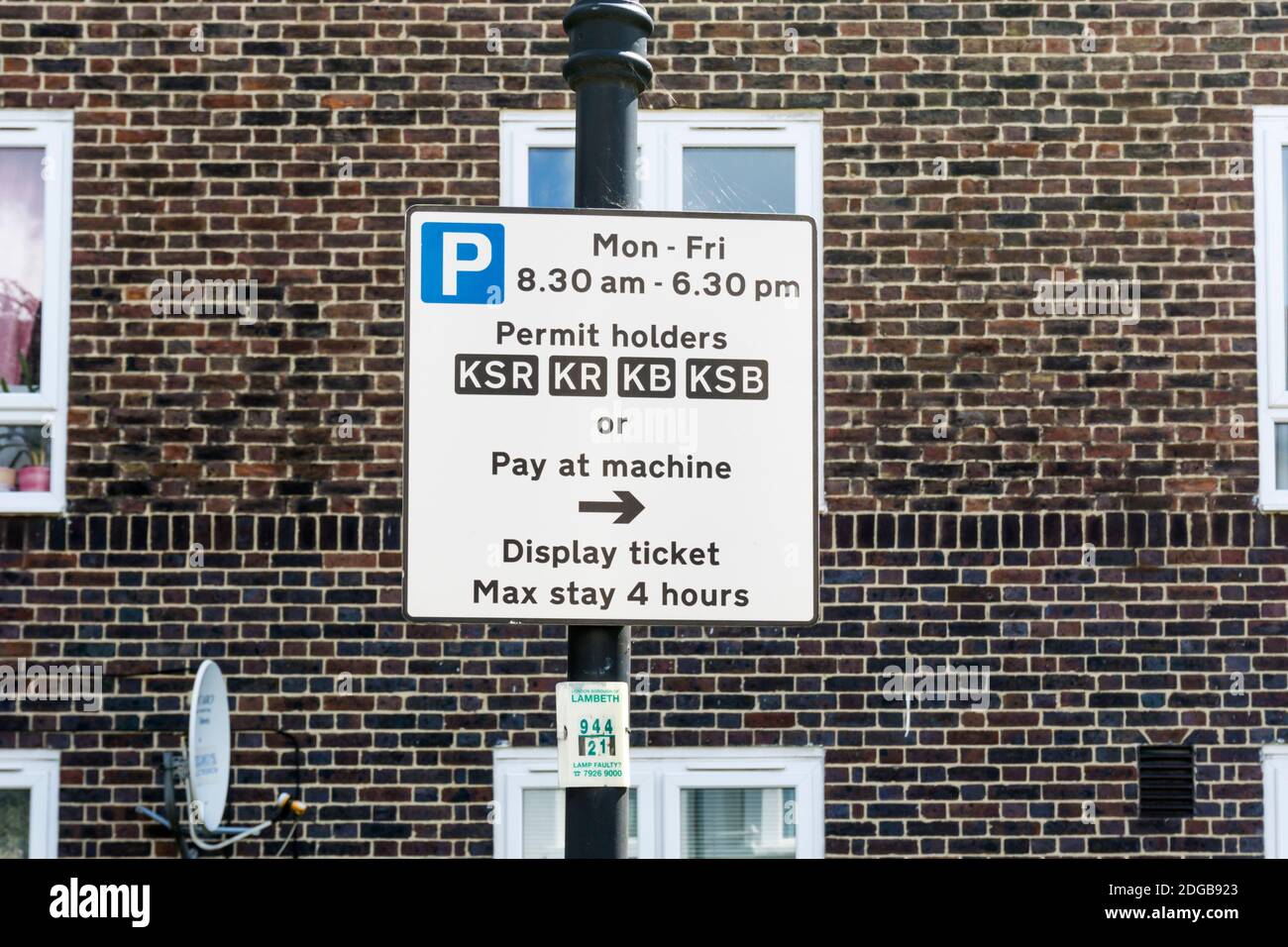 Permit holder car parking sign. Stock Photo