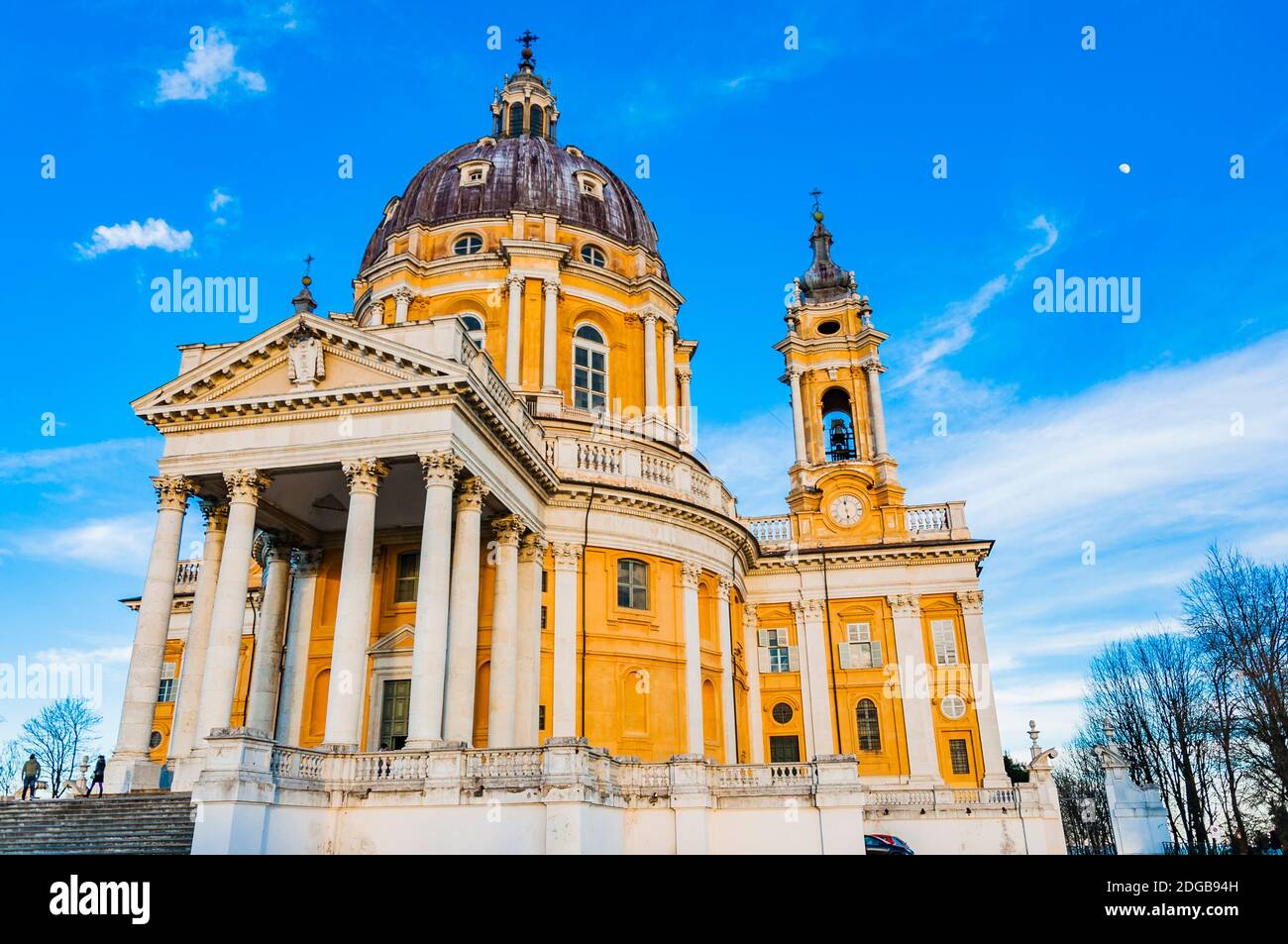 The Basilica of Superga is a church in the vicinity of Turin, Piedmont, Italy, Europe Stock Photo