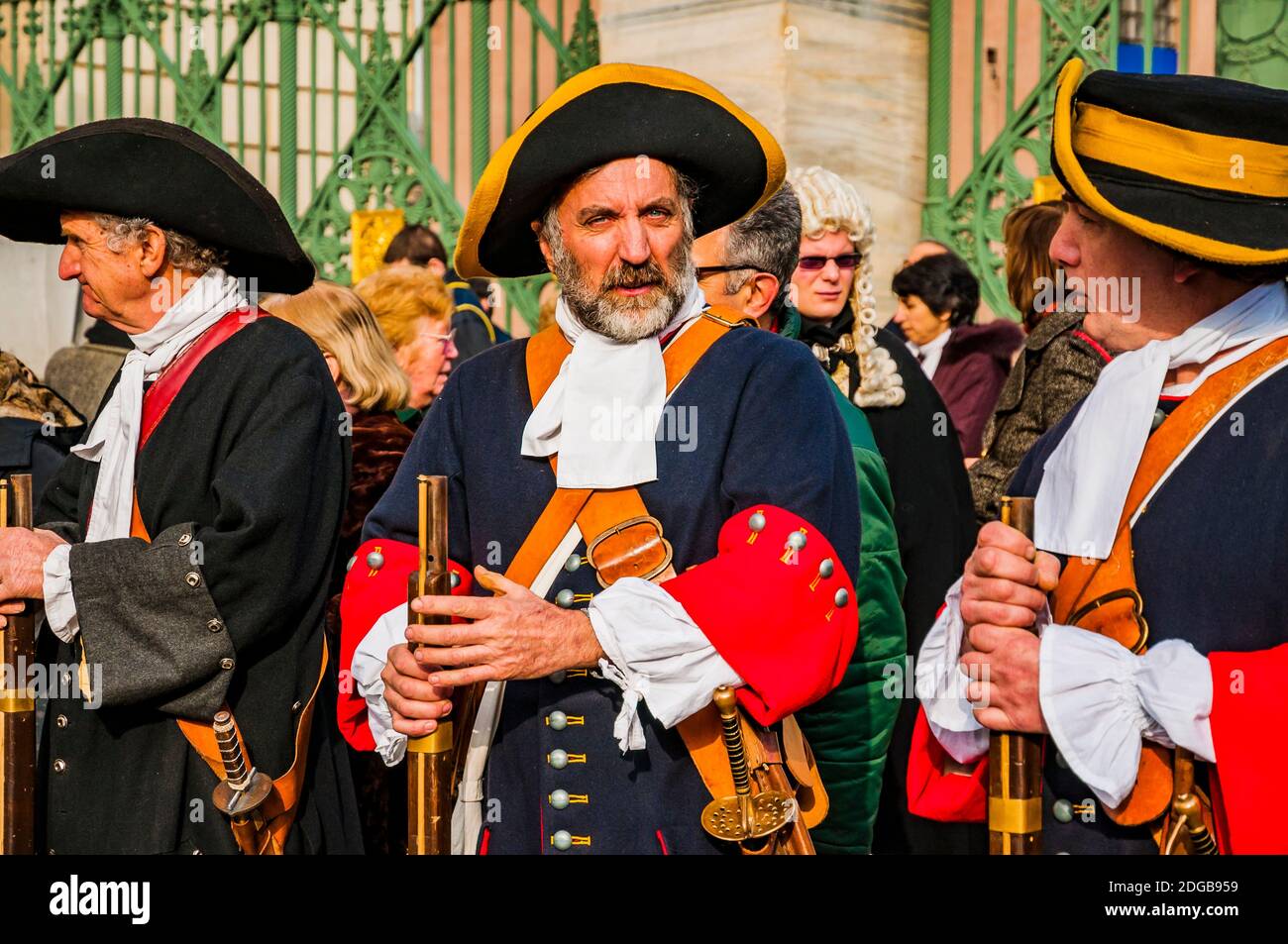 Compagnia di Landolfo. Cultural group whose objective is the diffusion of Italian historical culture through the most prominent characters. Turin, Pie Stock Photo