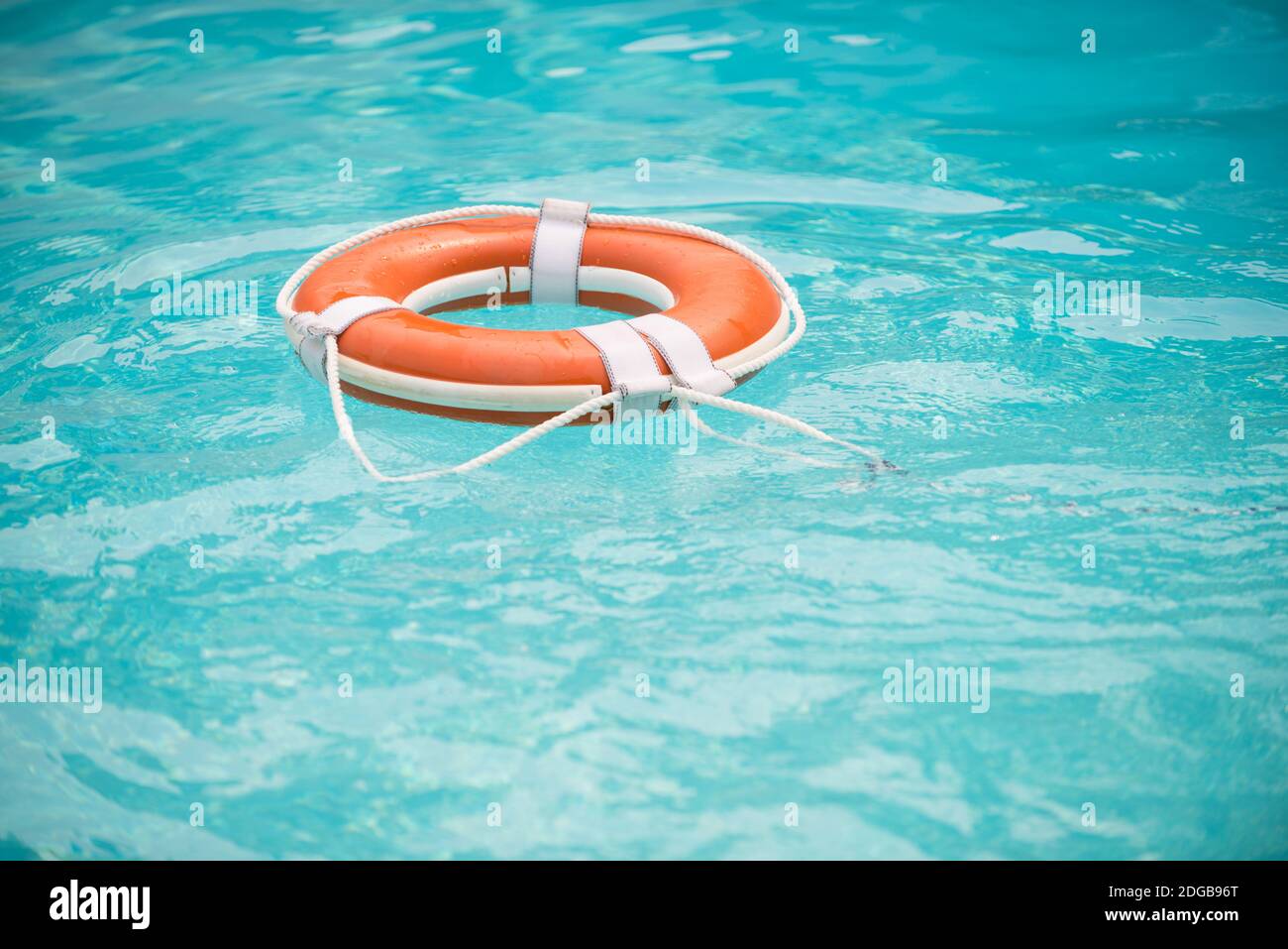 Life buoy. Lifebuoy in water. Life ring floating in a sea, life