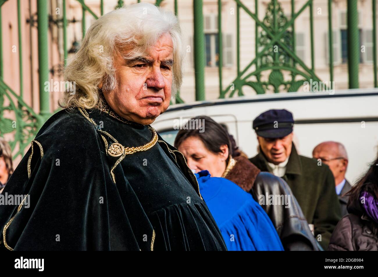 Compagnia di Landolfo. Cultural group whose objective is the diffusion of Italian historical culture through the most prominent characters. Turin, Pie Stock Photo