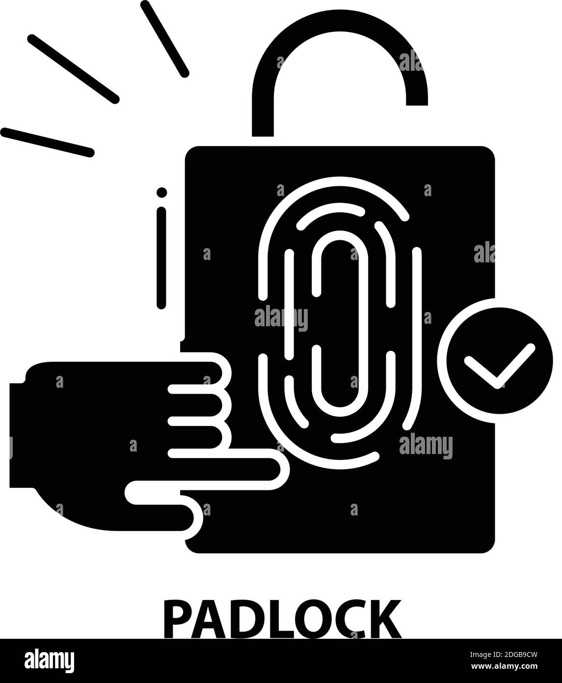 padlock icon, black vector sign with editable strokes, concept ...