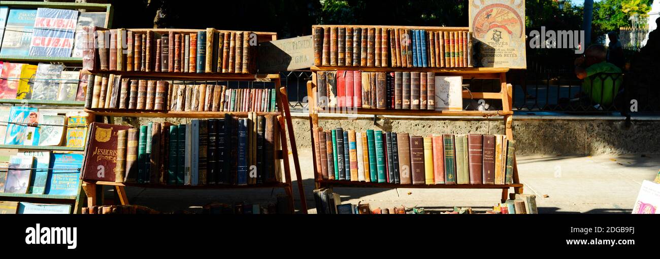 Books at a market stall, Havana, Cuba Stock Photo
