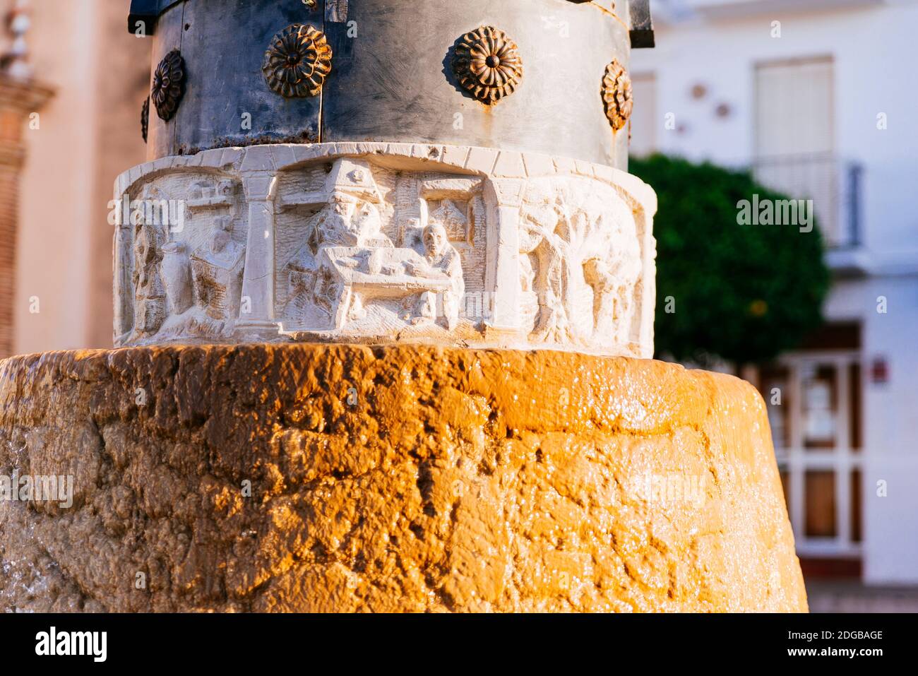 Fountain in Zahara Square. Zahara de la Sierra Cádiz, Andalucía, Spain, Europe Stock Photo